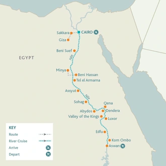tourhub | Riviera Travel | Wonders of the Nile: Cairo to Aswan | Tour Map