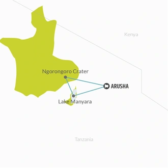 tourhub | Bamba Travel | Ngorongoro & Lake Manyara Safari 3D/2N | Tour Map