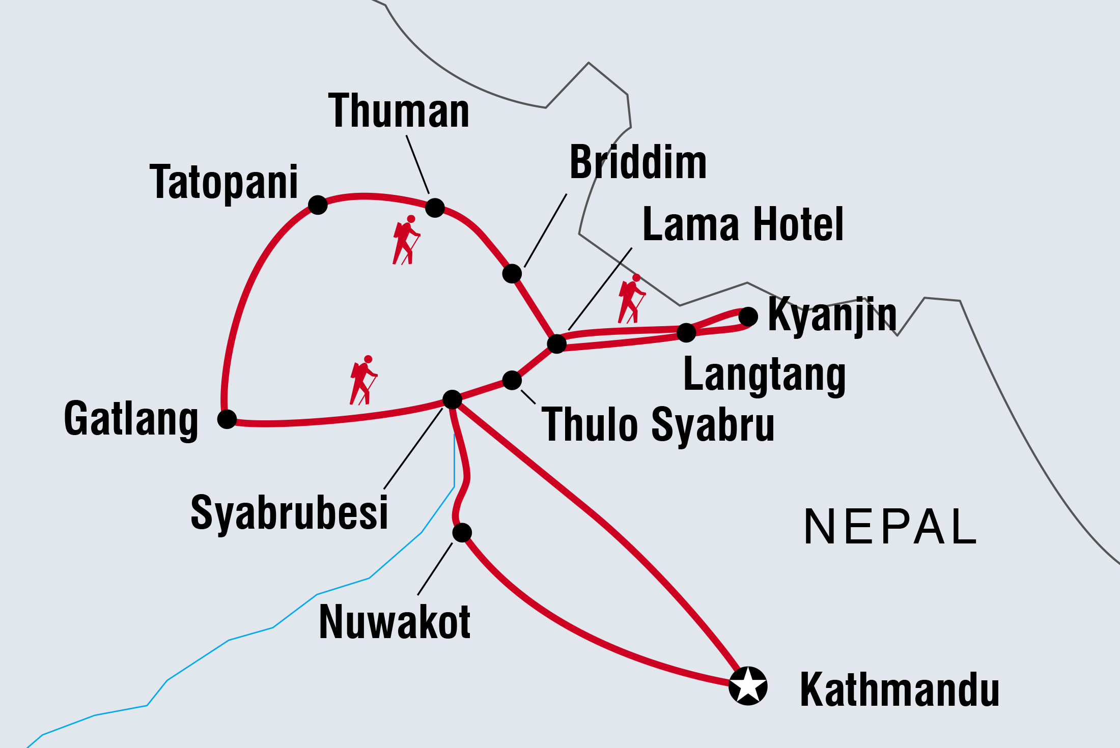 tourhub | Intrepid Travel | Tamang Heritage & Langtang Valley Trek | Tour Map