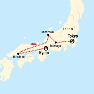 tourhub | G Adventures | Iconic Japan | Tour Map