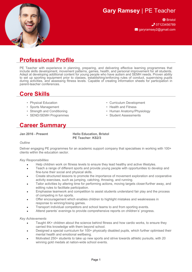 creative resume for teacher