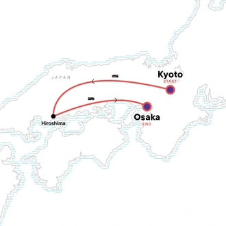 tourhub | G Adventures | Japan: Castles & Cuisine | Tour Map