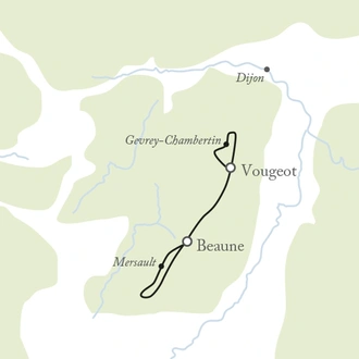 tourhub | Exodus | Cycling the Grand Crus of Burgundy | Tour Map