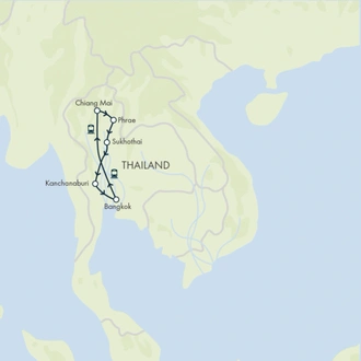 tourhub | Exodus | Treasures of Northern Thailand | Tour Map