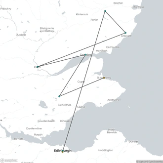 tourhub | Brightwater Holidays | Scotland: In the Footsteps of the Picts 531 | Tour Map