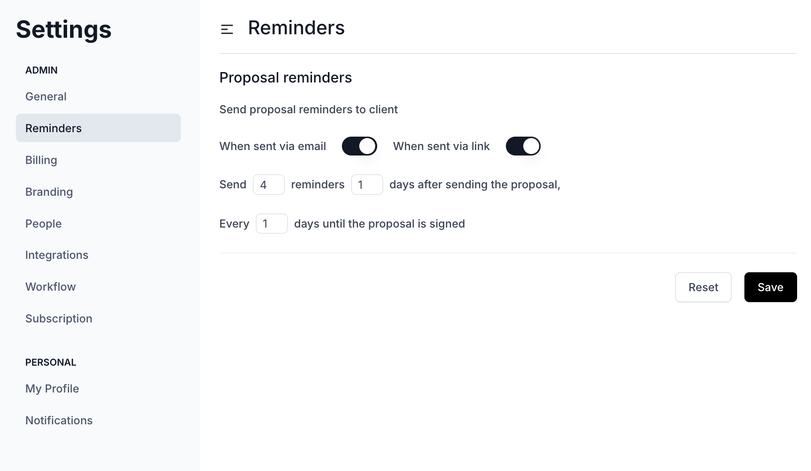 Proposal Reminders