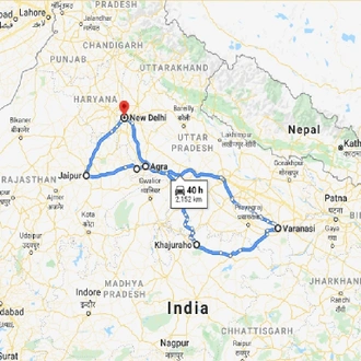 tourhub | UncleSam Holidays | North India Highlights | Tour Map