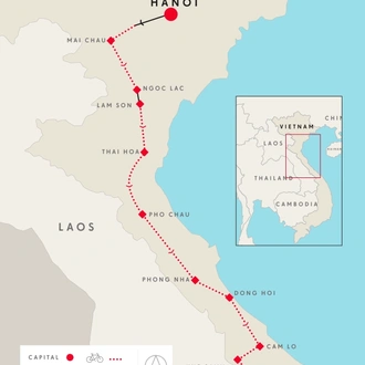 tourhub | SpiceRoads Cycling | Road Biking the Ho Chi Minh Highway | Tour Map