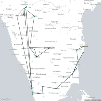 tourhub | Agora Voyages | The Best-Kept Secret of South India | Tour Map