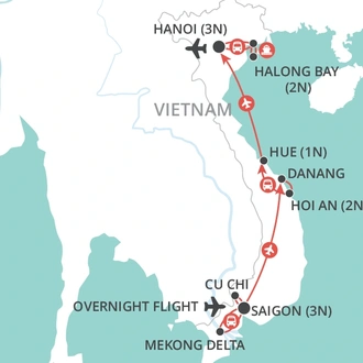 tourhub | Wendy Wu | Christmas in Vietnam | Tour Map