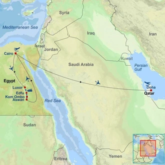 tourhub | Indus Travels | Ancient Egypt and Modern Qatar | Tour Map