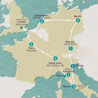 tourhub | Topdeck | Get Social: Central Europe Highlights 2024 | Tour Map