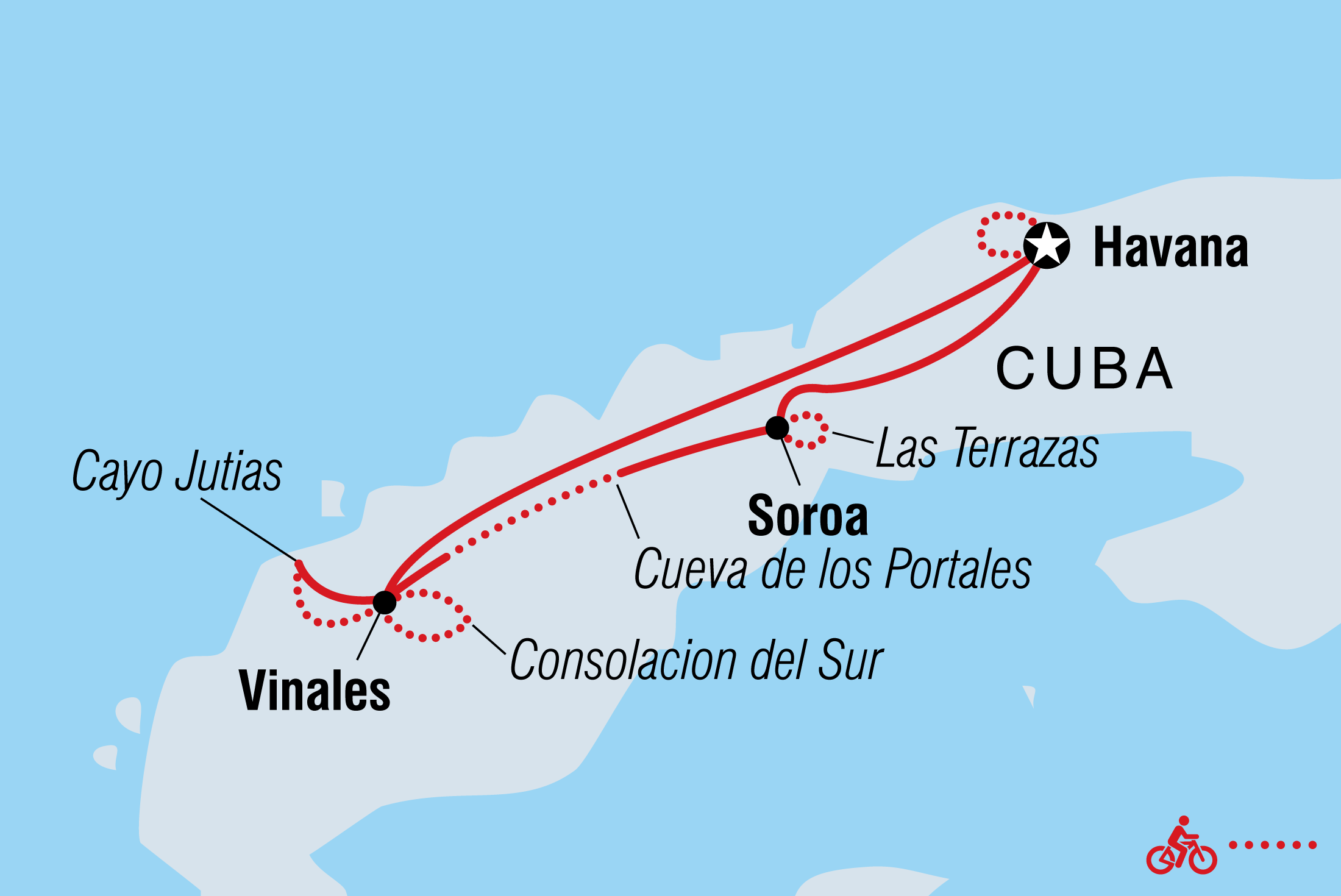 tourhub | Intrepid Travel | Cycle Cuba: West | Tour Map