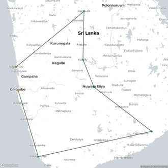 tourhub | Aitken Spence Travels | Exclusive Tea Tour, Private Tour | Tour Map