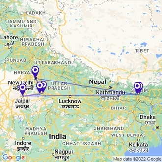 tourhub | Panda Experiences | Golden Triangle Tour with North East | Tour Map