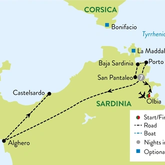 tourhub | Travelsphere | Sardinia's Emerald Coast | Tour Map