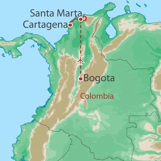 tourhub | World Expeditions | Colombia's Lost City Trek | Tour Map