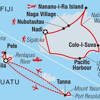 tourhub | Intrepid Travel | Vanuatu & Fiji Adventure  | Tour Map