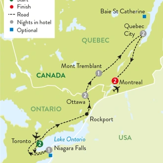 tourhub | Travelsphere | Canada's Eastern Splendours | Tour Map
