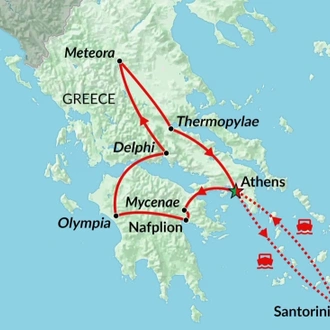 tourhub | Encounters Travel | Classic Greece & Santorini tour | Tour Map
