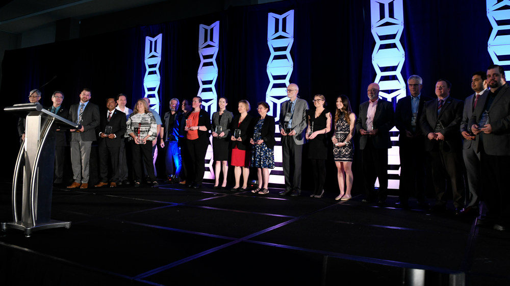 The 2018 AAMI Award winners stand on stage during the AAMI Exchange
