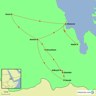 tourhub | Undiscovered Destinations | Eritrea Discovery | Tour Map