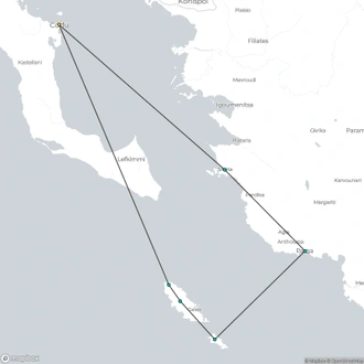 tourhub | Sail In Greece | 8-day/7-night Corfu gulet cruise | Tour Map