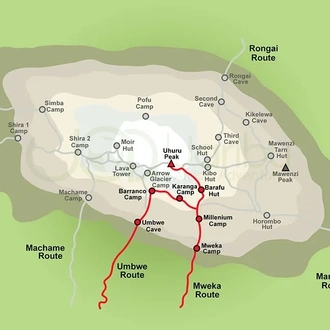 tourhub | Spider Tours And Safaris | 6 Days Kilimanjaro Climb Umbwe Route | Tour Map