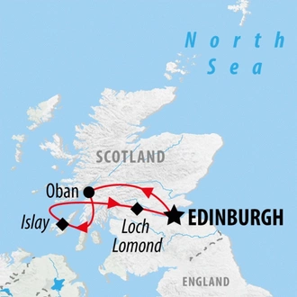 tourhub | On The Go Tours | Whisky Coast & Loch Lomond - 4 days | Tour Map
