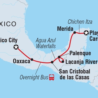 tourhub | Intrepid Travel | Real Mexico | Tour Map