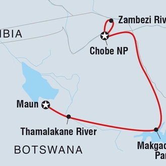 tourhub | Intrepid Travel | Premium Botswana | Tour Map