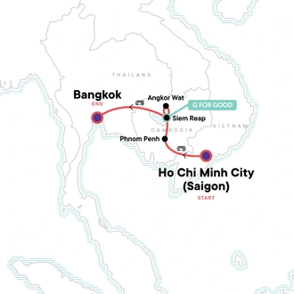 tourhub | G Adventures | Cambodia Experience | Tour Map