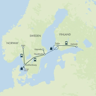 tourhub | Exodus Adventure Travels | Best of Norway, Sweden & Finland | Tour Map