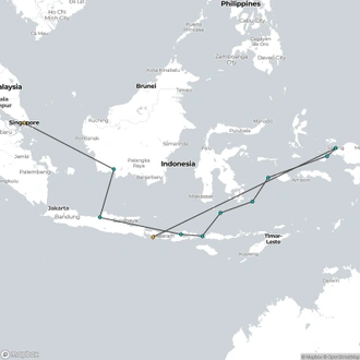 tourhub | Aurora Expeditions | In The Wake of  Wallace: Indonesia & Borneo | Tour Map