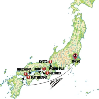 tourhub | Europamundo | Capitals of Japan end Kyoto | Tour Map