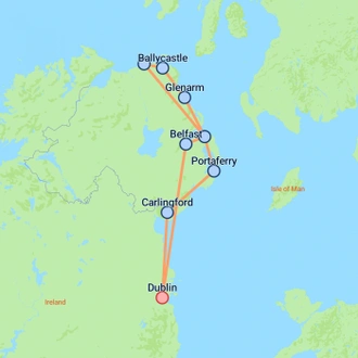 tourhub | On The Go Tours | Into Northern Ireland (Hotel) - 3 days | Tour Map