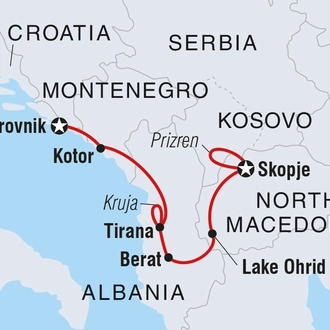 tourhub | Intrepid Travel | Western Balkans Uncovered | Tour Map