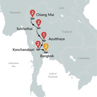 tourhub | Ciconia Exclusive Journeys | Treasures of Thailand | Tour Map