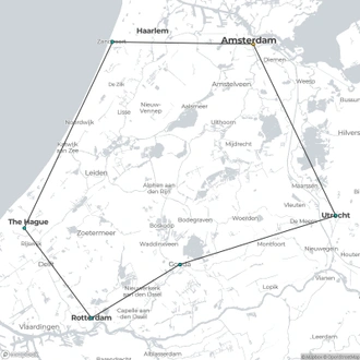 tourhub | Exodus Adventure Travels | Cycling the Highlights of Holland | Tour Map