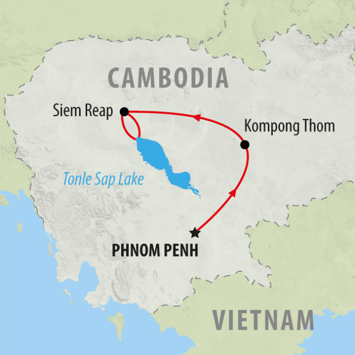 tourhub | On The Go Tours | Cambodia Discovery - 8 days | Tour Map