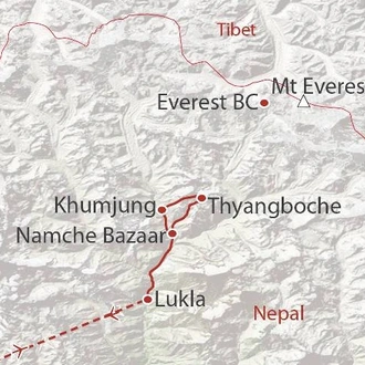 tourhub | World Expeditions | Everest Trek in Comfort | Tour Map