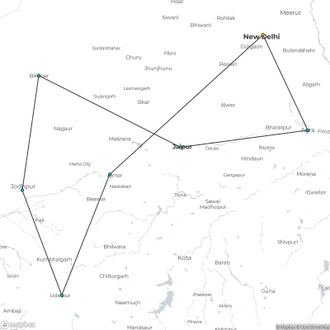 tourhub | Le Passage to India | Special Rajasthan, 10 days tour | Tour Map