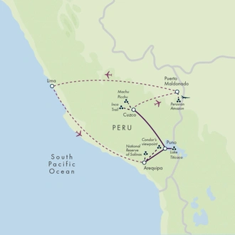 tourhub | Exodus | Best of Peru - Premium Adventure | Tour Map