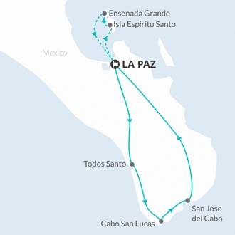 tourhub | Bamba Travel | Baja's Cultural Odyssey & La Paz Seashore Elegance 6D/5N | Tour Map