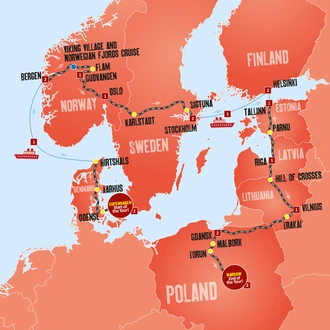 tourhub | Expat Explore Travel | Best Of Scandinavia & The Baltics Christmas & New Year | Tour Map