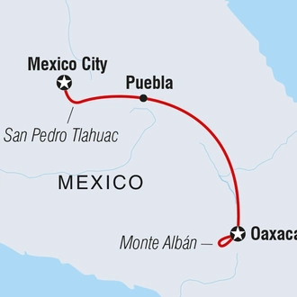 tourhub | Intrepid Travel | Mexico City to Oaxaca  | Tour Map
