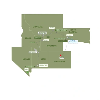tourhub | Trafalgar | Western Frontiers End Denver | Tour Map