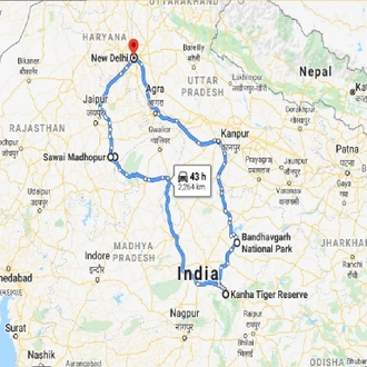 tourhub | Holidays At | India Tiger Photography Tour | Tour Map