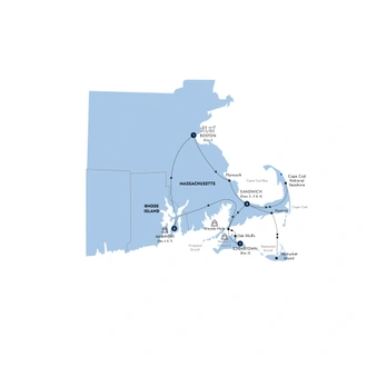 tourhub | Insight Vacations | Boston, Cape Cod & The Islands - Classic Group | Tour Map