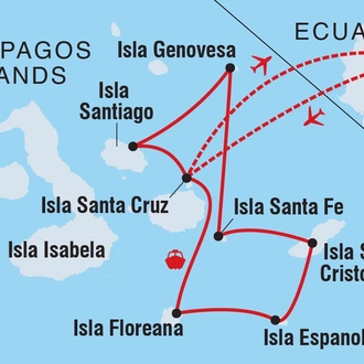 tourhub | Intrepid Travel | Complete Galapagos (Grand Daphne) | Tour Map